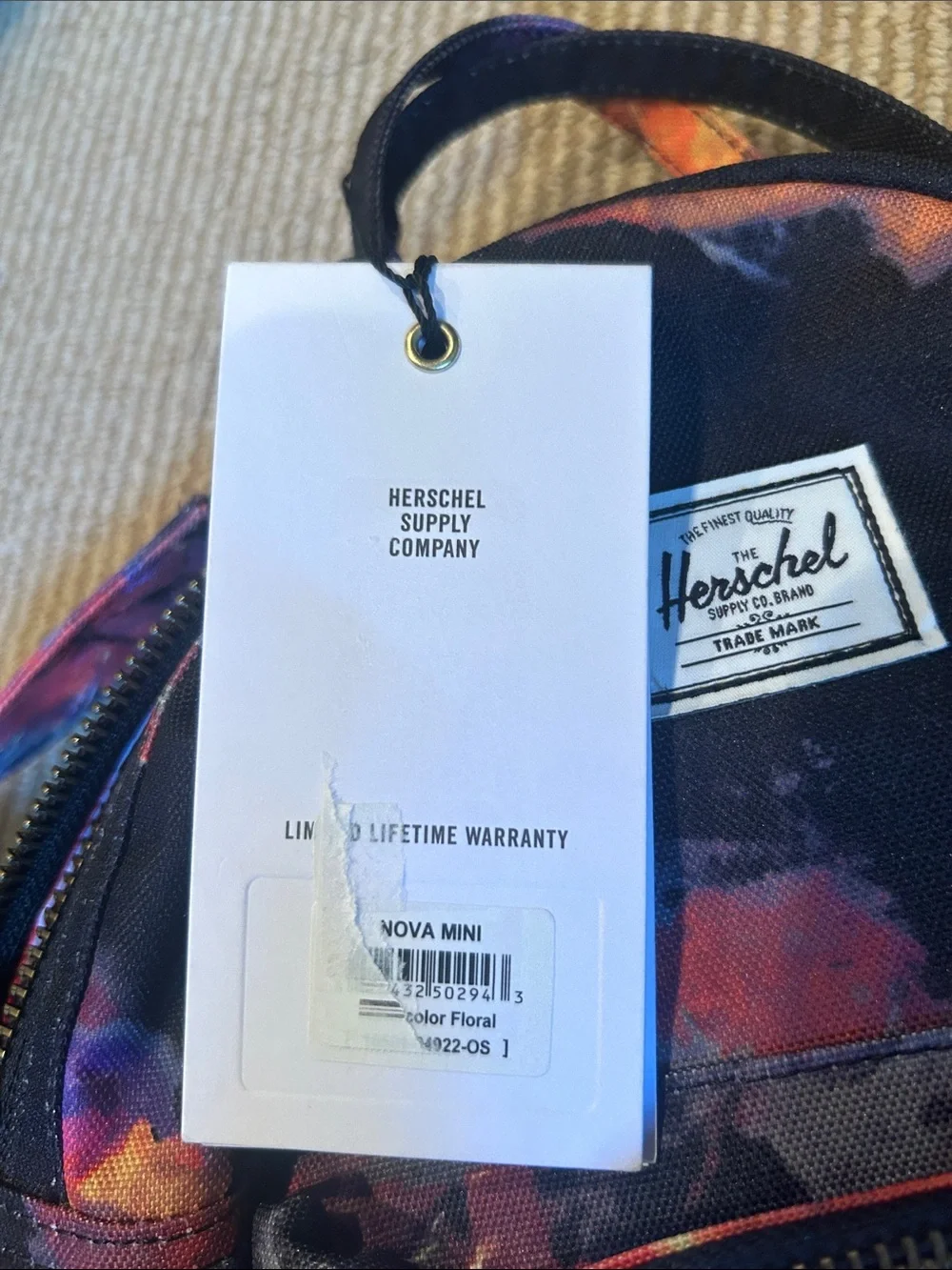 NWT Herschel Supply Company nova mini watwrcolor floral Multicolor Backpack